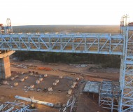 Second 1200 tonne prefabricated conveyer truss going into final position at First Quantum Minerals' Sentinal Mine.jpg